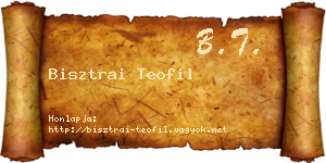 Bisztrai Teofil névjegykártya
